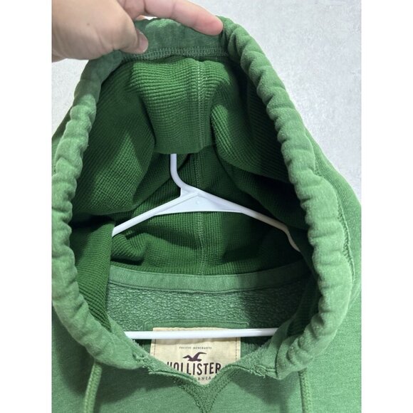 HOLLISTER Hoodie Green Sherpa Lined Jacket Spell Out Y2K 2000’s MEDIUM Soft - Picture 4 of 9